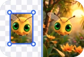 Erweitern Sie das Cartoon-Bienenbild