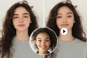 Tauschen Sie das Gesicht der Frau im Video